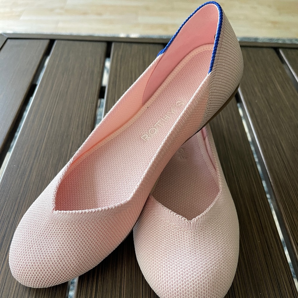 Rothy's "The Flat" Classic Ballet Shoe, Blush, Size 7